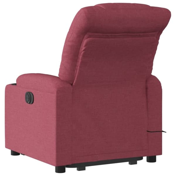vidaXL Massagefåtölj med uppresningshjälp vinröd tyg