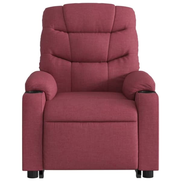 vidaXL Massagefåtölj med uppresningshjälp vinröd tyg