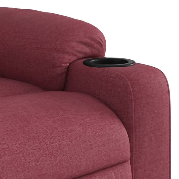 vidaXL Massagefåtölj med uppresningshjälp vinröd tyg