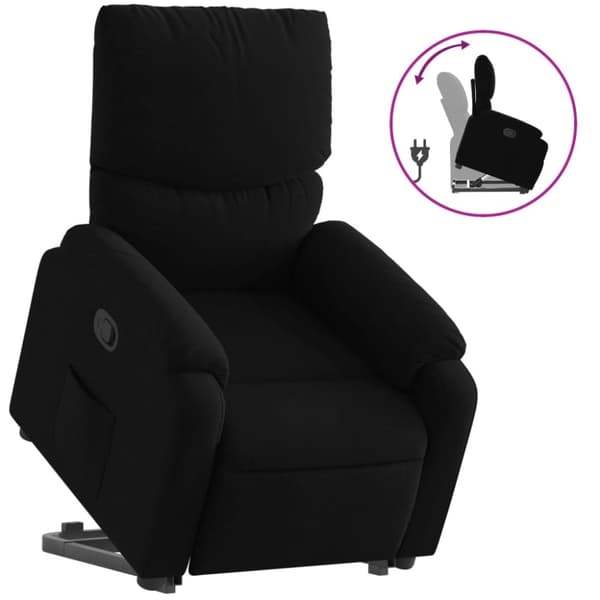 vidaXL Reclinerfåtölj med uppresningshjälp svart tyg