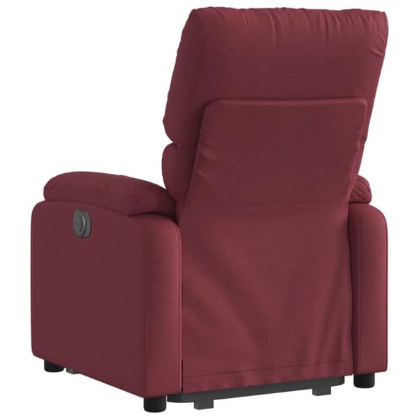 vidaXL Elektrisk reclinerfåtölj med uppresningshjälp vinröd tyg