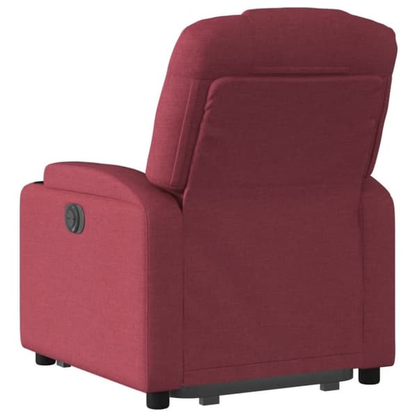 vidaXL Elektrisk reclinerfåtölj med uppresningshjälp vinröd tyg