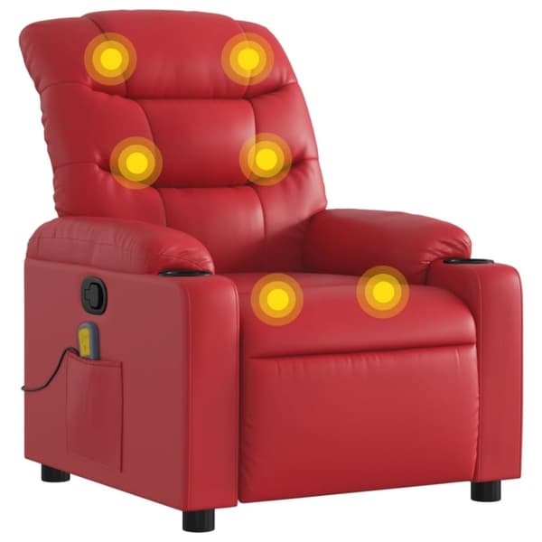 vidaXL Massagefåtölj röd konstläder