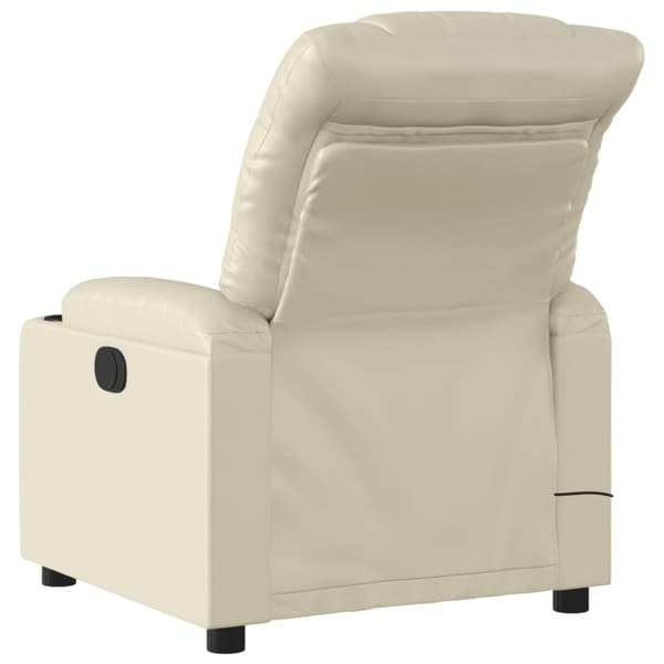 vidaXL Elektrisk massagefåtölj gräddvit konstläder