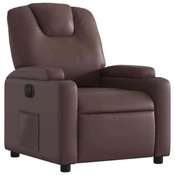 vidaXL Elektronisk reclinerfåtölj brun konstläder
