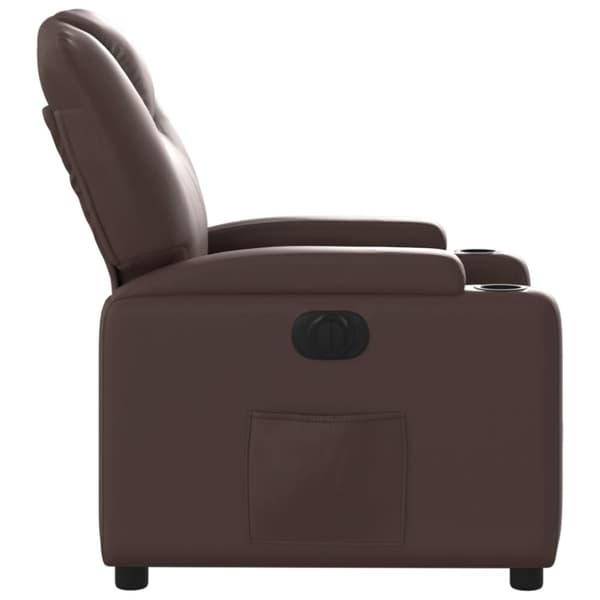 vidaXL Elektronisk reclinerfåtölj brun konstläder