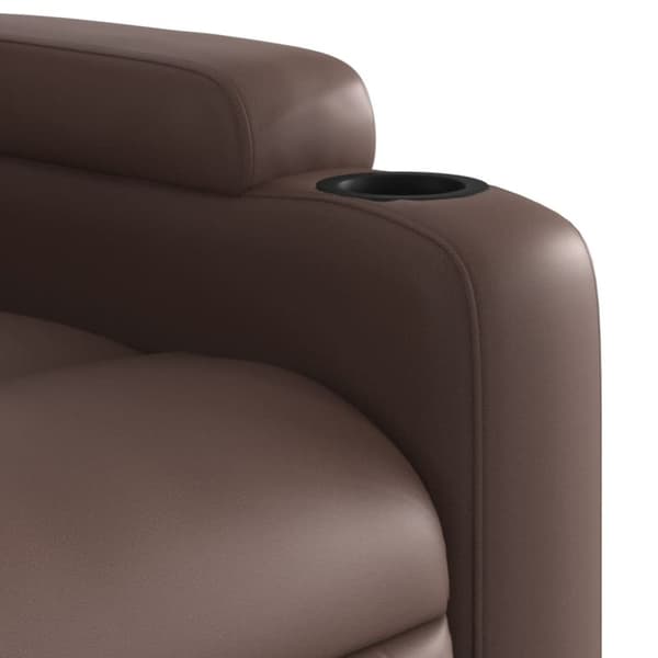 vidaXL Elektronisk reclinerfåtölj brun konstläder