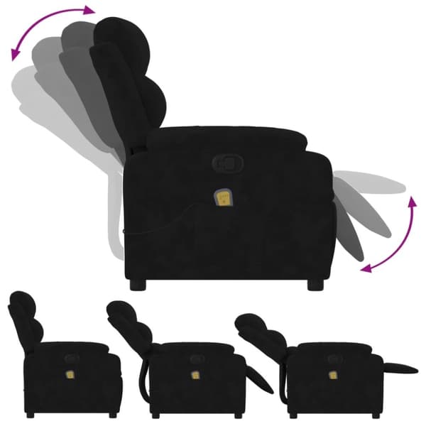 vidaXL Massagefåtölj svart sammet