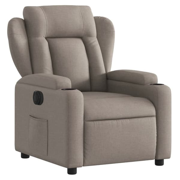 vidaXL Elektrisk reclinerfåtölj taupe tyg
