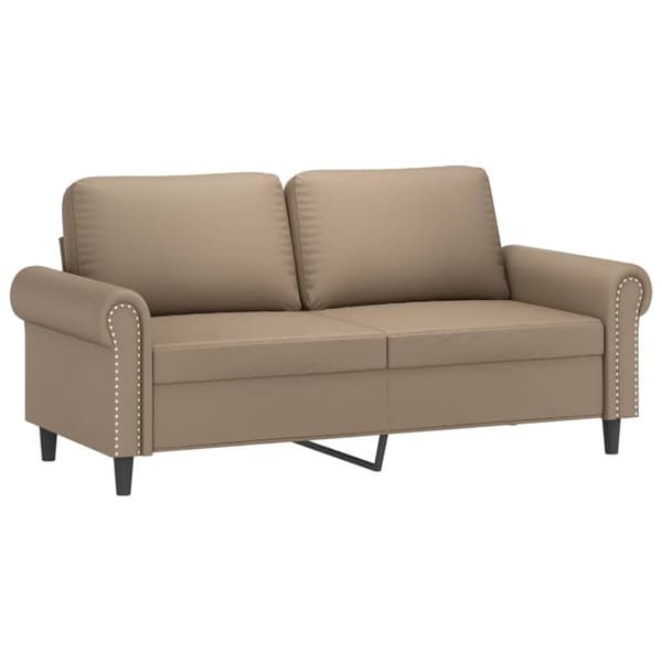 vidaXL 2-sitssoffa cappuccino 140 cm konstläder