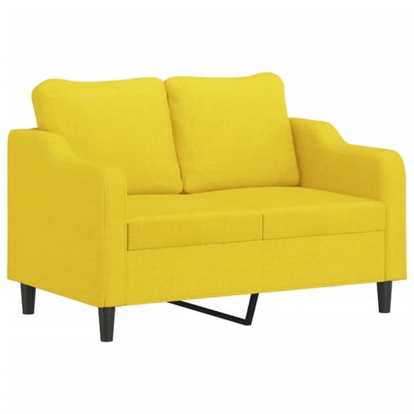 vidaXL sofasæt 3 dele med puder stof lysegul