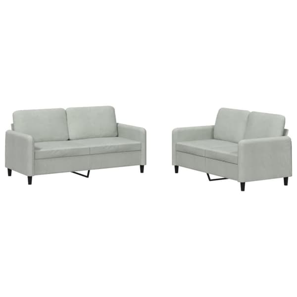 vidaXL sofasæt 2 dele velour lysegrå