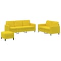 Miniatyrbillede 1 af 9: vidaXL sofasæt 3 dele velour gul
