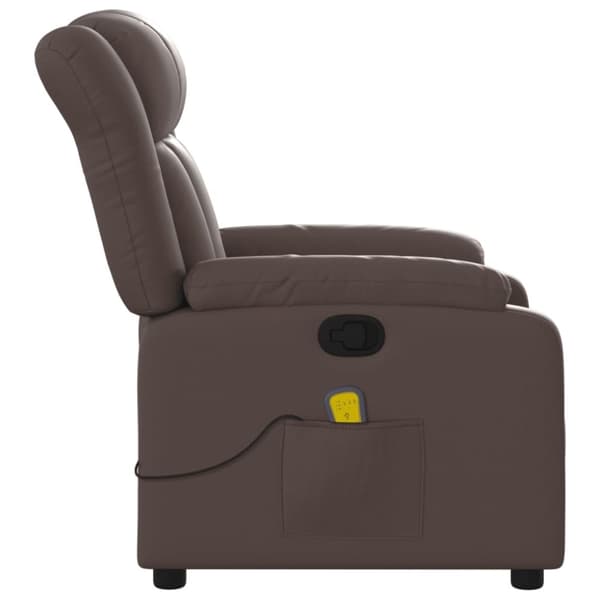 vidaXL Massagefåtölj brun konstläder