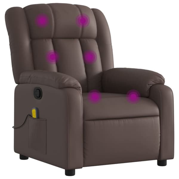 vidaXL Massagefåtölj brun konstläder