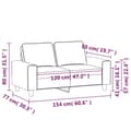 Miniatyrbild 7 av 8: vidaXL 2-sitssoffa vinröd 120 cm tyg