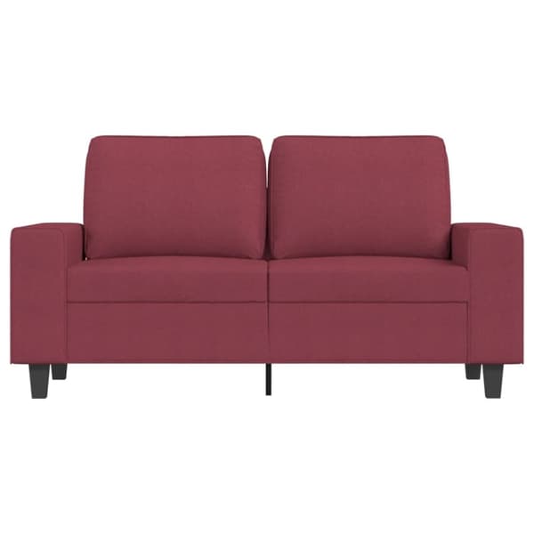 vidaXL 2-sitssoffa vinröd 120 cm tyg