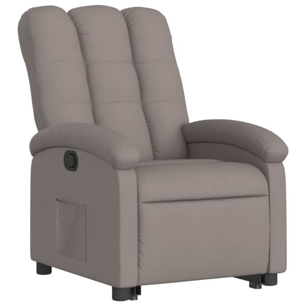 vidaXL Reclinerfåtölj med uppresningshjälp taupe tyg