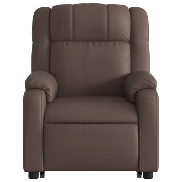 vidaXL Reclinerfåtölj med uppresningshjälp brun konstläder