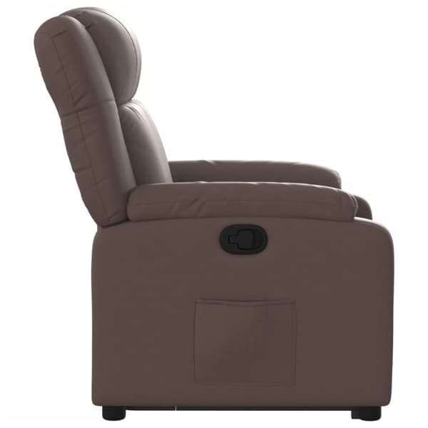 vidaXL Reclinerfåtölj med uppresningshjälp brun konstläder