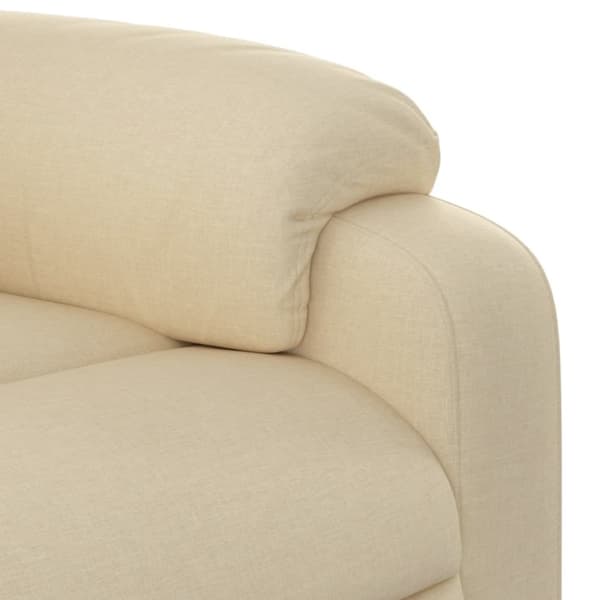 vidaXL Massagefåtölj med uppresningshjälp gräddvit tyg