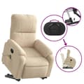 Miniatyrbillede 4 af 9: vidaXL massagestol med løftefunktion mikrofiberstof cremefarvet