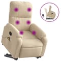 Miniatyrbillede 1 af 9: vidaXL massagestol med løftefunktion mikrofiberstof cremefarvet