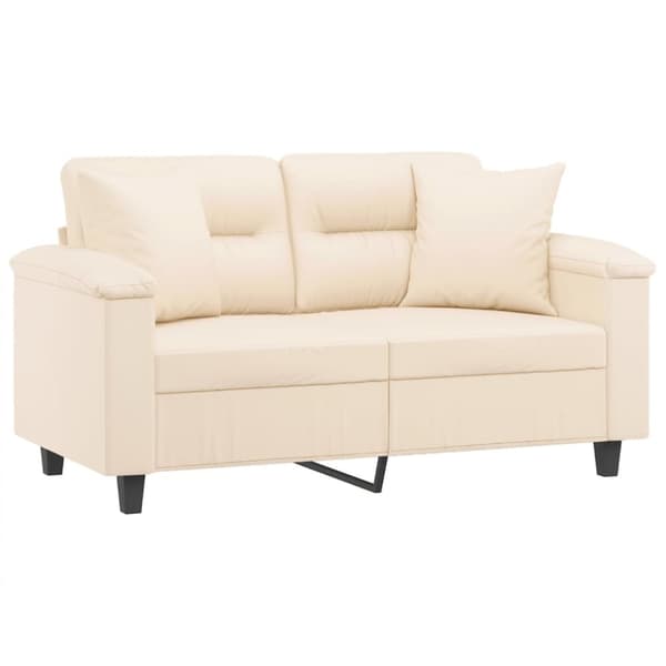 vidaXL 2-personers sofa med puder 120 cm mikrofiberstof beige