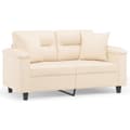 Miniatyrbillede 2 af 8: vidaXL 2-personers sofa med puder 120 cm mikrofiberstof beige