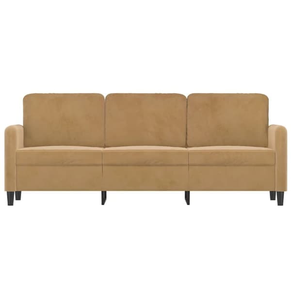 vidaXL 3-sitssoffa brun 180 cm sammet