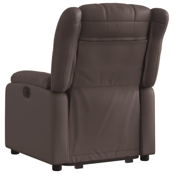 vidaXL Reclinerfåtölj med uppresningshjälp brun konstläder