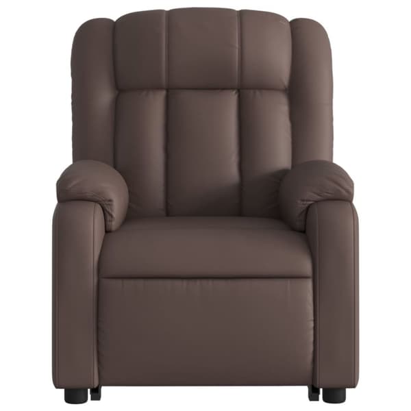 vidaXL Reclinerfåtölj med uppresningshjälp brun konstläder