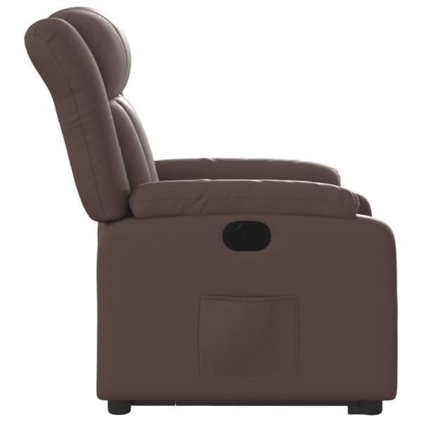 vidaXL Reclinerfåtölj med uppresningshjälp brun konstläder