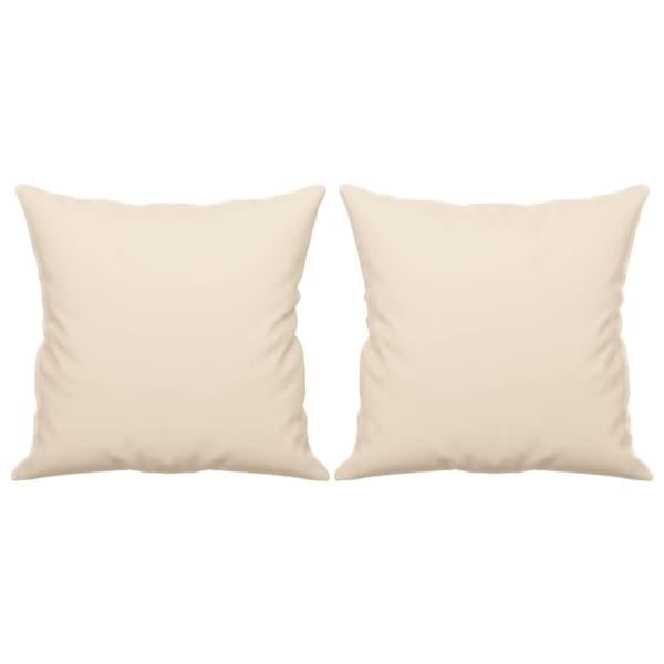 vidaXL 2-sitssoffa med prydnadskuddar beige 120 cm mikrofibertyg