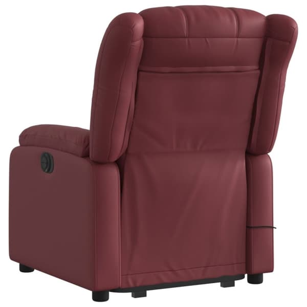 vidaXL Massagefåtölj med uppresningshjälp vinröd konstläder