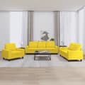 Miniatyrbillede 8 af 8: vidaXL sofasæt 3 dele stof lysegul