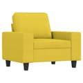Miniatyrbillede 2 af 8: vidaXL sofasæt 3 dele stof lysegul