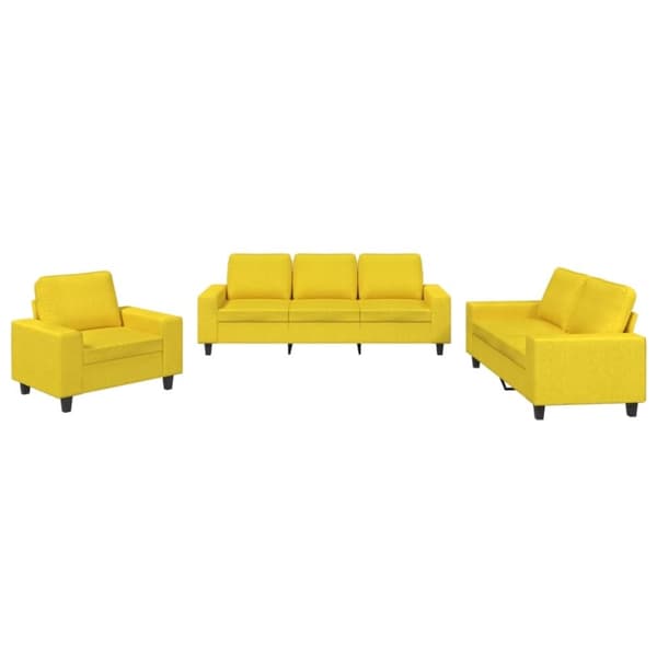vidaXL sofasæt 3 dele stof lysegul