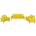 Miniatyrbillede 1 af 8: vidaXL sofasæt 3 dele stof lysegul
