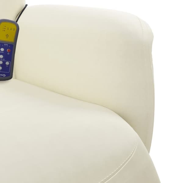 vidaXL Massagefåtölj med fotstöd gräddvit sammet