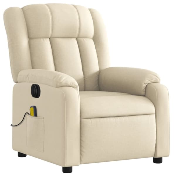 vidaXL eldrevet massagestol stof cremefarvet