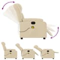 Miniatyrbillede 7 af 11: vidaXL eldrevet massagestol stof cremefarvet