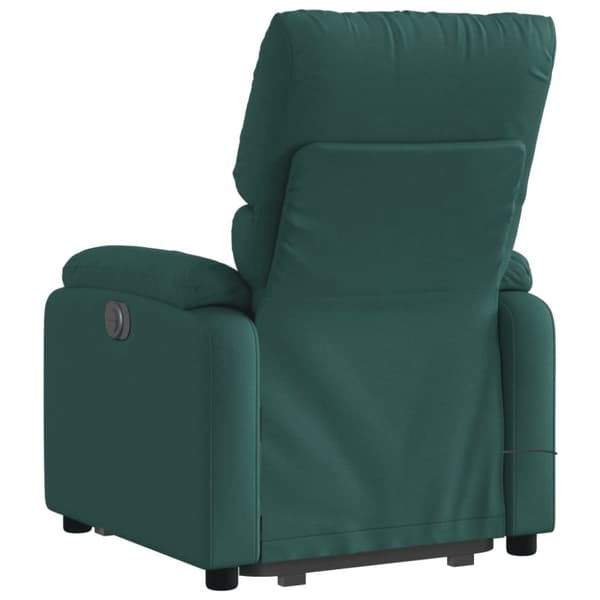 vidaXL Elektrisk massagefåtölj med uppresningshjälp mörkgrön tyg