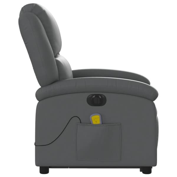vidaXL Massagefåtölj med uppresningshjälp grå konstläder