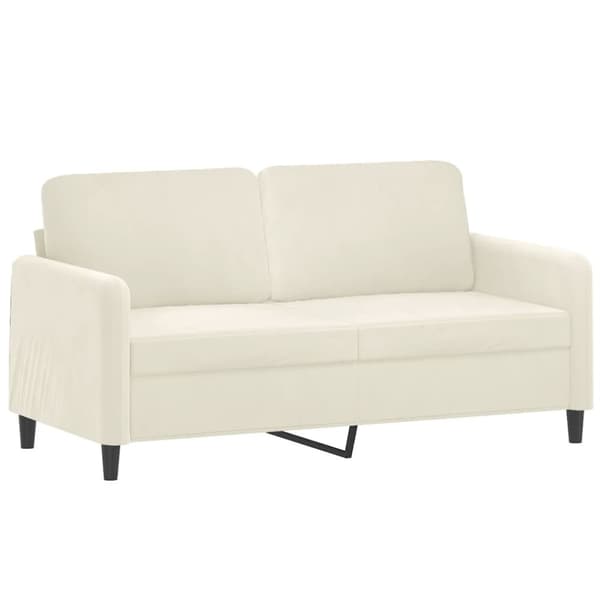 vidaXL 2-sitssoffa med prydnadskuddar gräddvit 140 cm sammet