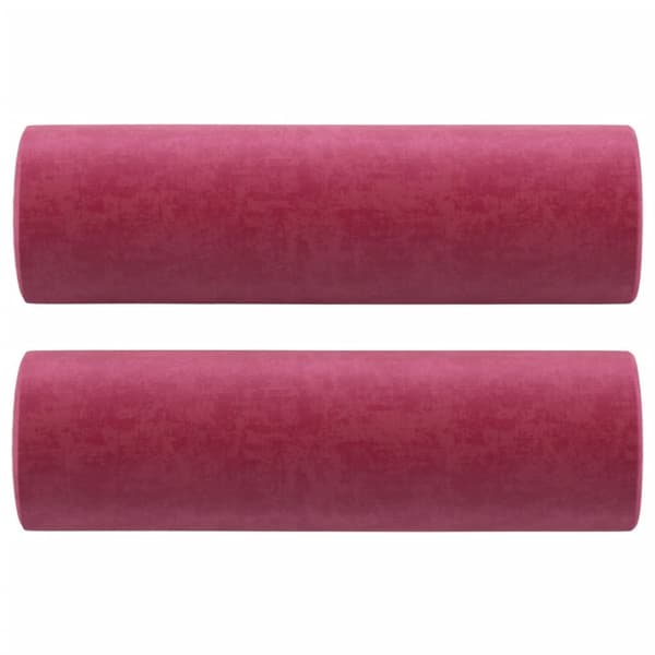 vidaXL 2-sitssoffa med prydnadskuddar vinröd 120 cm sammet