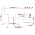 Miniatyrbillede 7 af 8: vidaXL 2-personers sofa med pyntepuder 120 cm velour vinrød