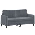 Miniatyrbillede 4 af 8: vidaXL sofasæt 2 dele med puder velour mørkegrå