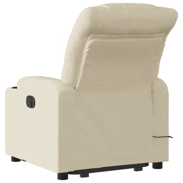 vidaXL Massagefåtölj med uppresningshjälp gräddvit tyg