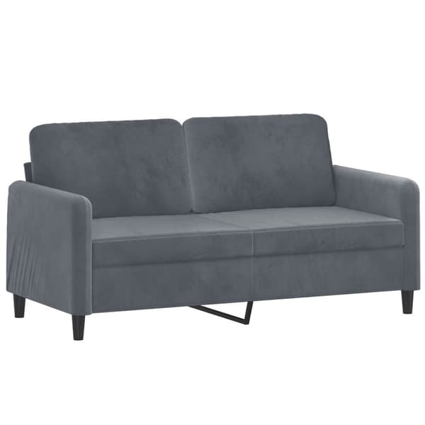 vidaXL sofasæt 3 dele med puder velour mørkegrå